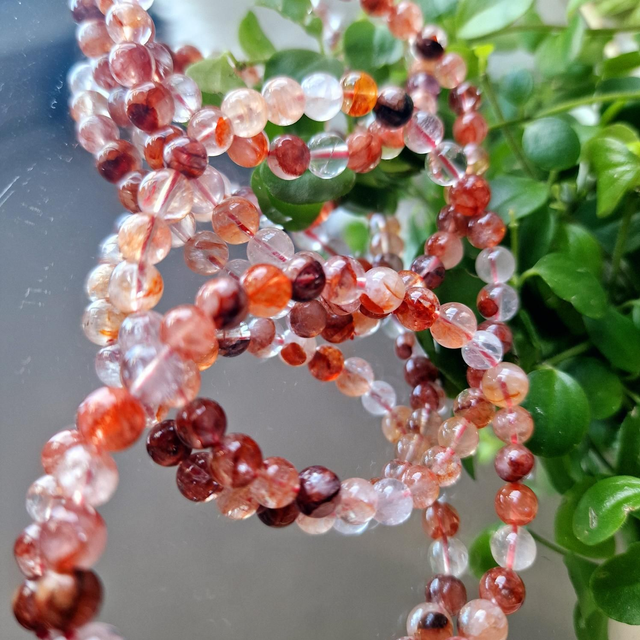 Fire Quartz 6mm beaded bracelet 
