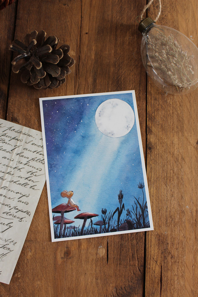 Au clair de Lune - carte postale