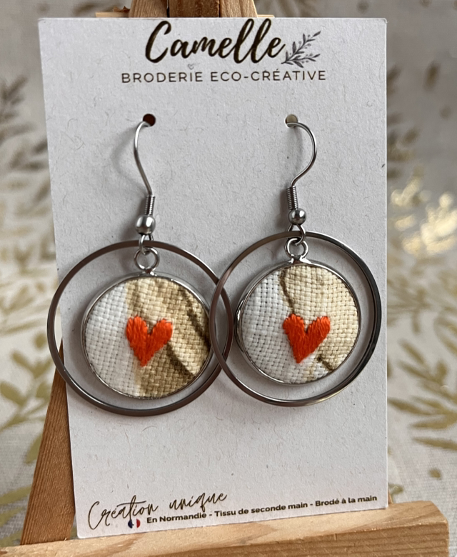 Boucles d’oreilles (argent) orange 