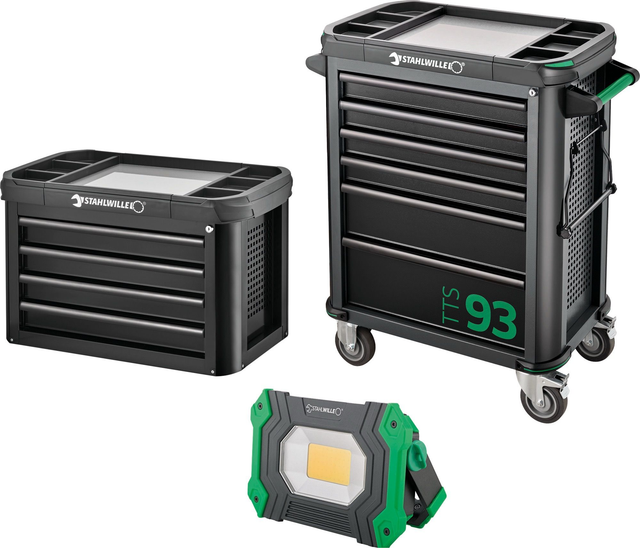 Werkstattwagen 93/6 A + TOP BOX + Arbeitsstrahler  93/6