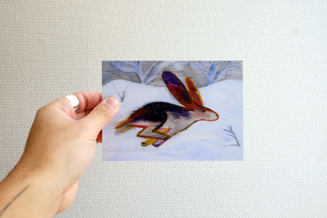 Running Hare - A6 Postcard