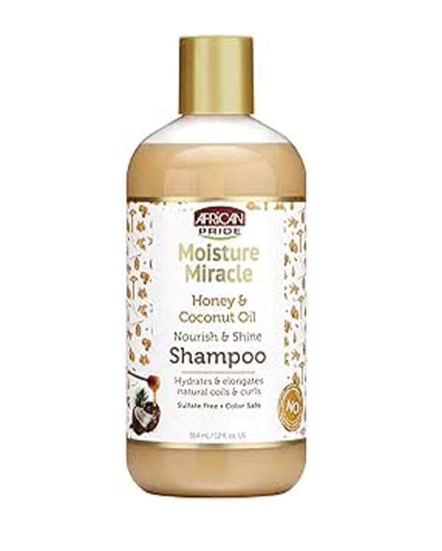 African Pride Moisture Miracle Honey &amp; Coconut Oil Shampoo 12 oz