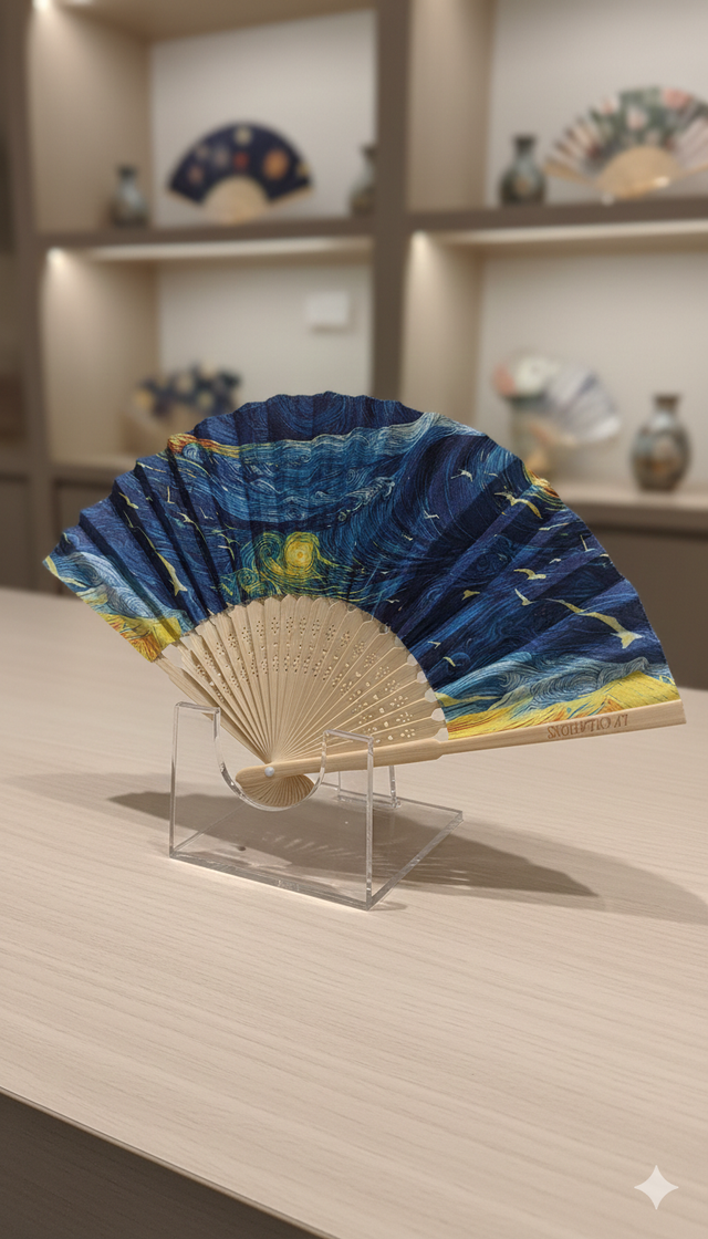 Eventail la nuit étoilée de Van Gogh