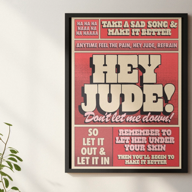 A3 Print Hey Jude The Beatles