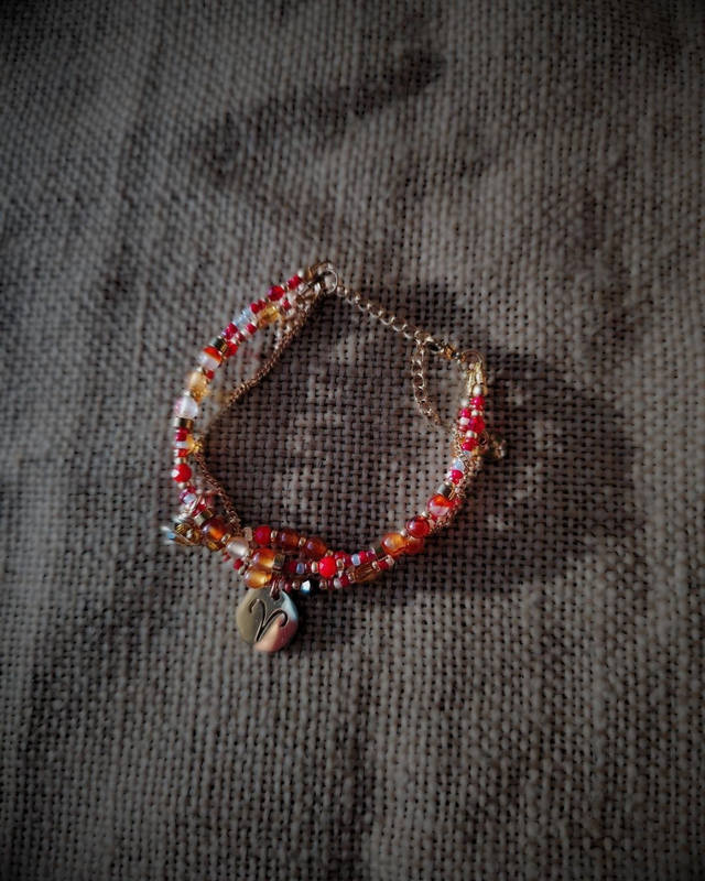 Bracelet Astro Bélier & Cornaline - Rouge