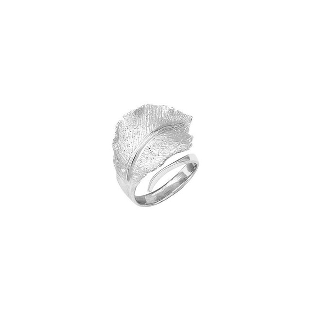 Bague Feuille Texturée