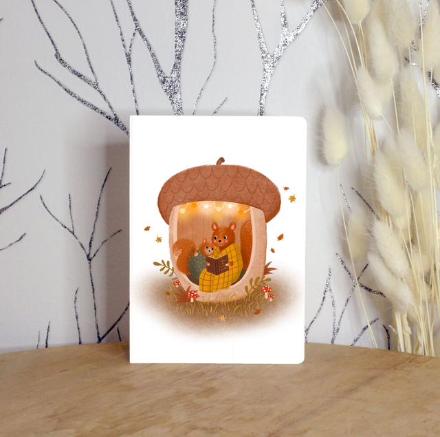 Carte postale "Cozy acorn"