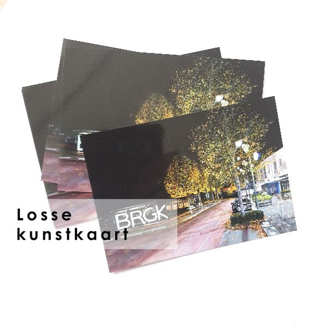 Losse postkaart BRGK bij nacht - liggend (zonder envelop)