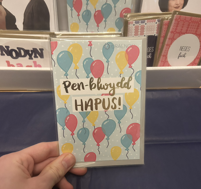 Draenog - Penblwydd Hapus Gold Foiled Card