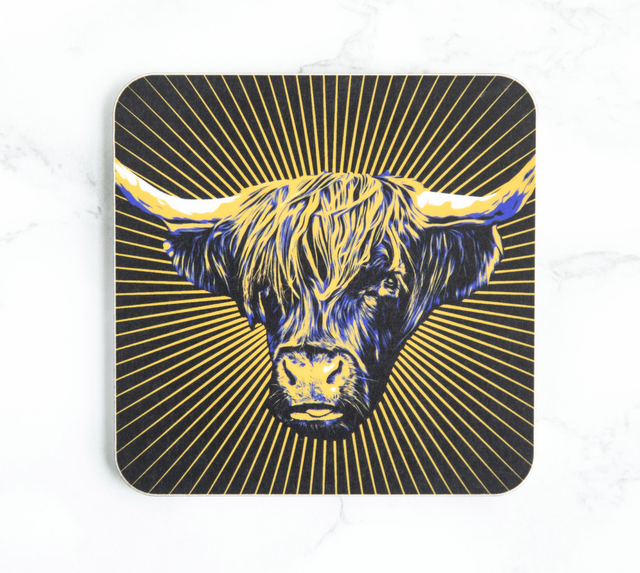 Highland Cow Single Coaster