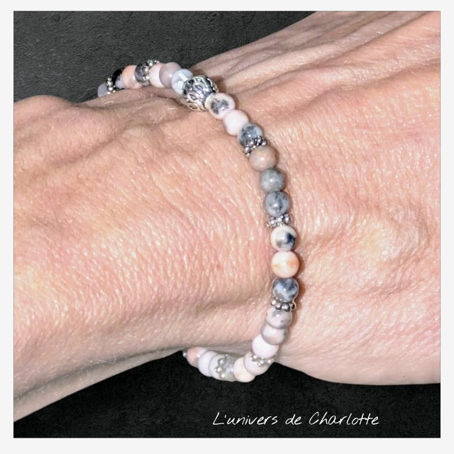 Bracelet "Opale rose" 4mm BR-237