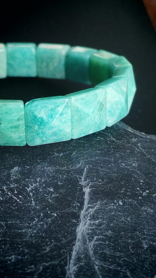 Bracelet petite plaquette amazonite