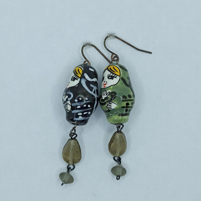 Pendantes - Matriochka noir