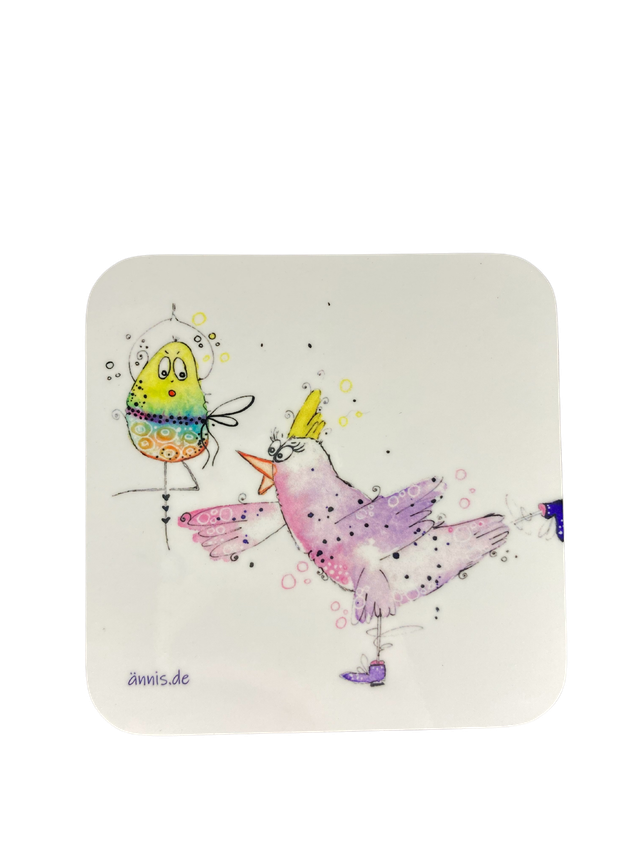 Untersetzer "Yoga-Huhn"