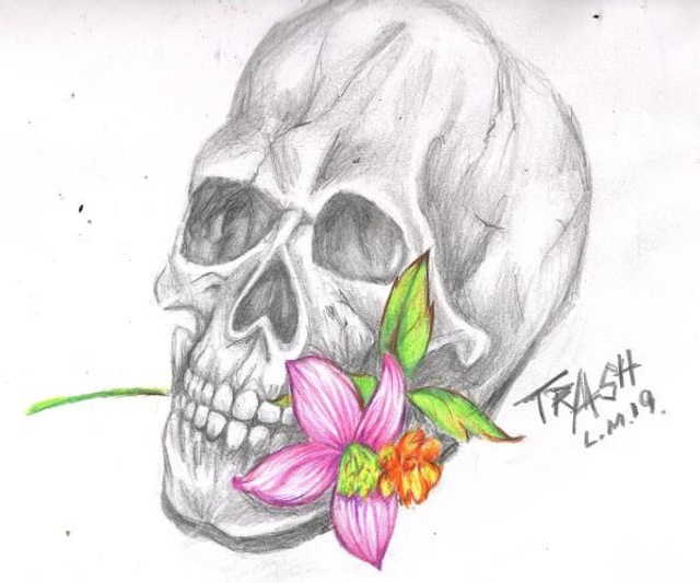 Skull &amp; Flower Limited Edition Print