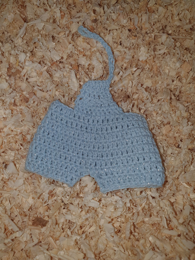 Salopette pour Camille Bleue effet métallisé (seule)