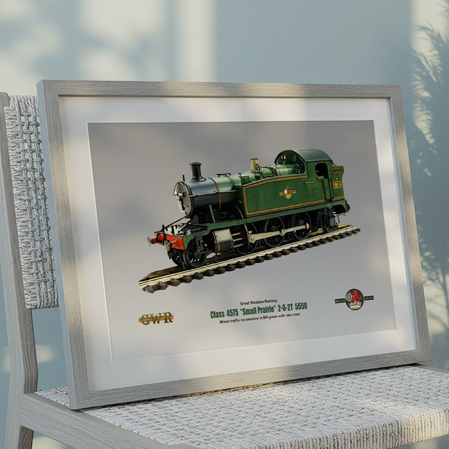 GWR 4575 Class Prairie Tank Loco Artwork Print Poster Model Railway Art