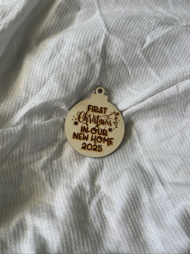 Wooden Bauble - First Christmas in our New Home 2025