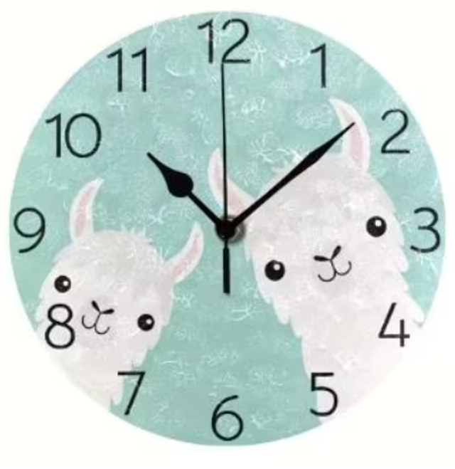 Vintage ronde wandklok van metaal - Alpaca (20cm)