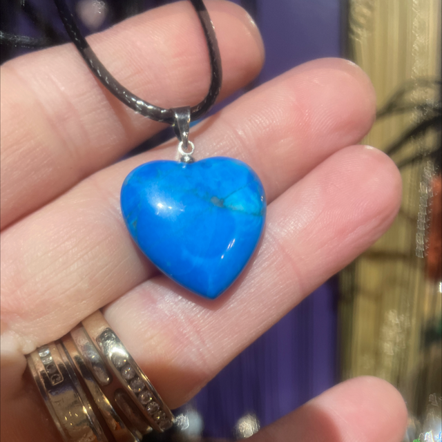 Blue Howlite Heart Pendant