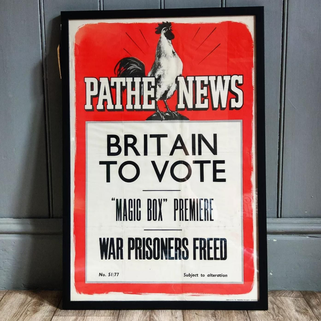 Pathe News Theatre Poster (Britian To Vote) SOLD! 
