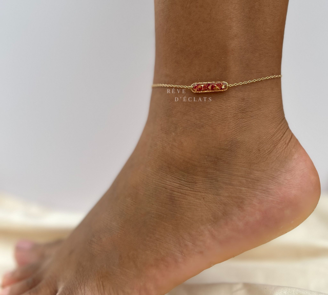 Chaîne de cheville - Pétales de rose