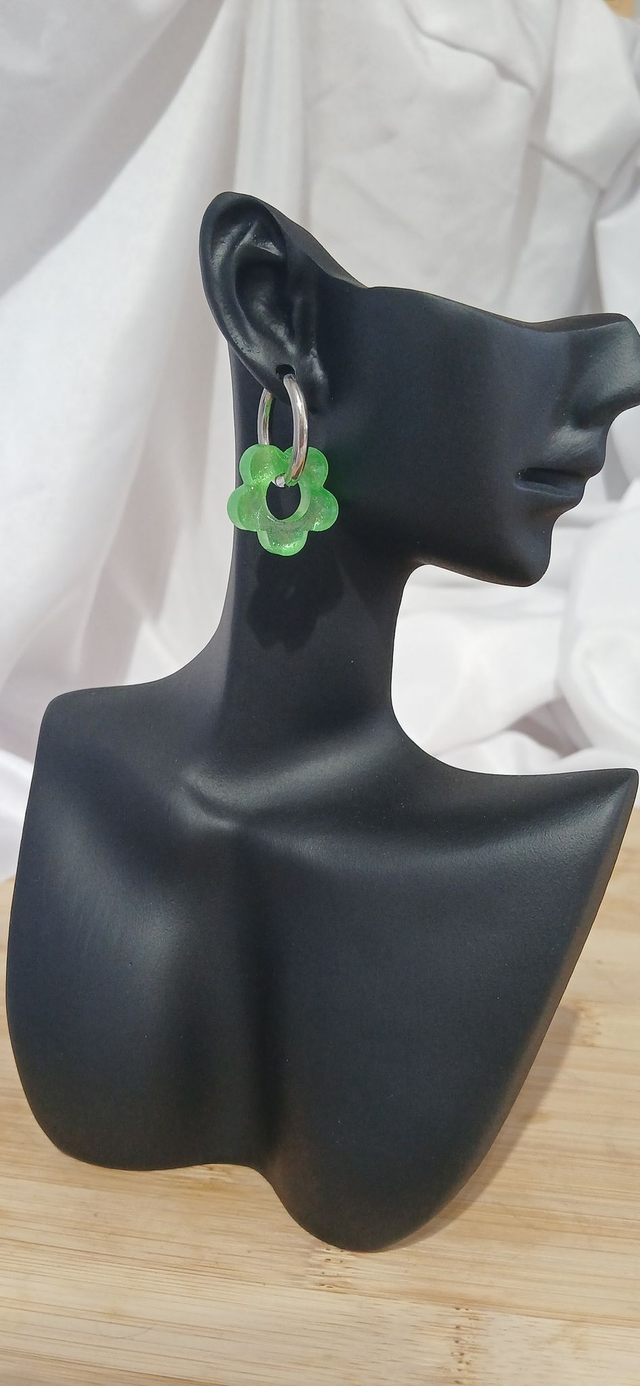 Boucles "Fleur paillettes"