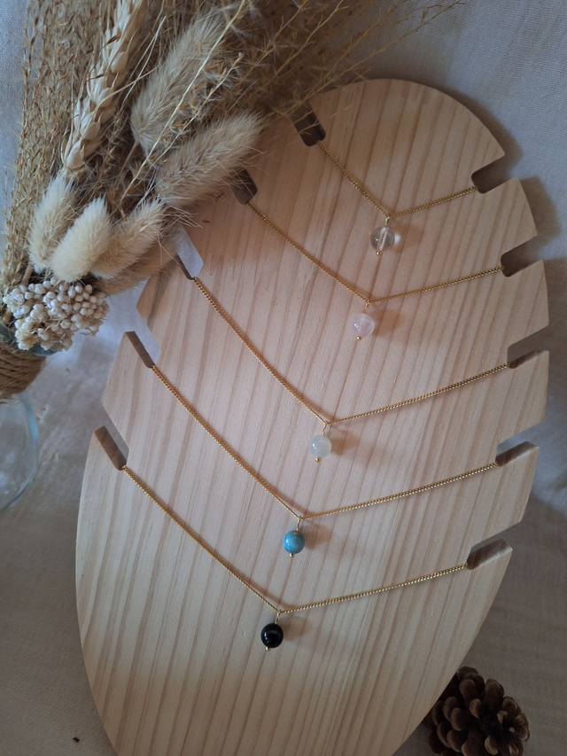 Collier 1 perle doré