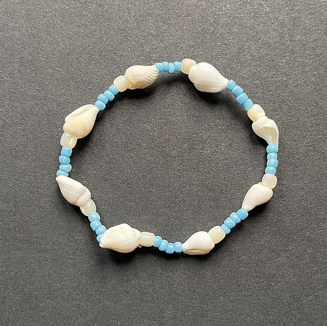 Wit-blauwe armband met wulk