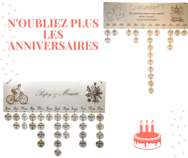 Calendrier des anniversaires personnalisé