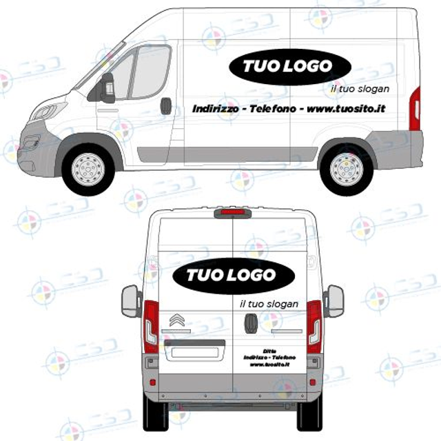 Personalizzazione furgone grande Basic come da immagine (prezzo comprensivo IVA)