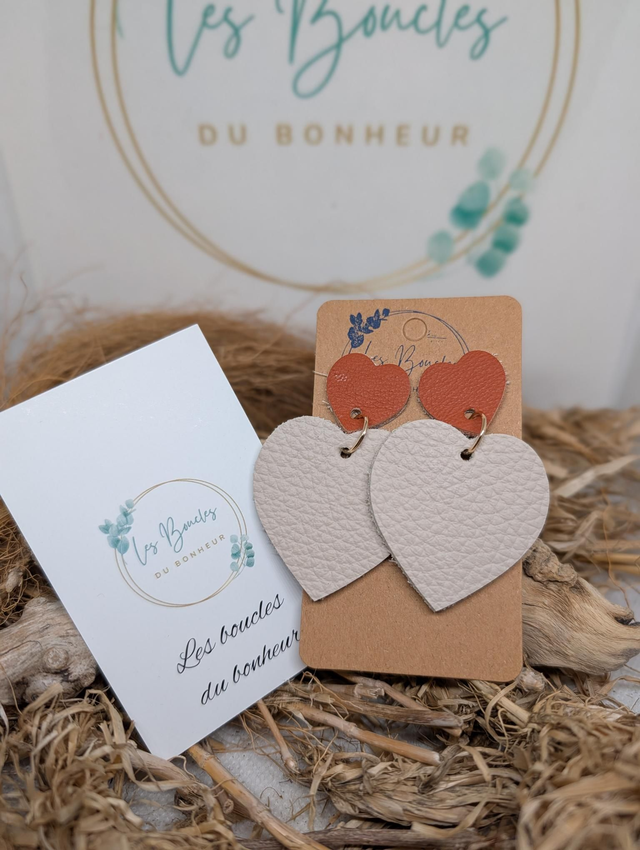 Boucles d'oreilles Louise beige Terra Cotta lo084