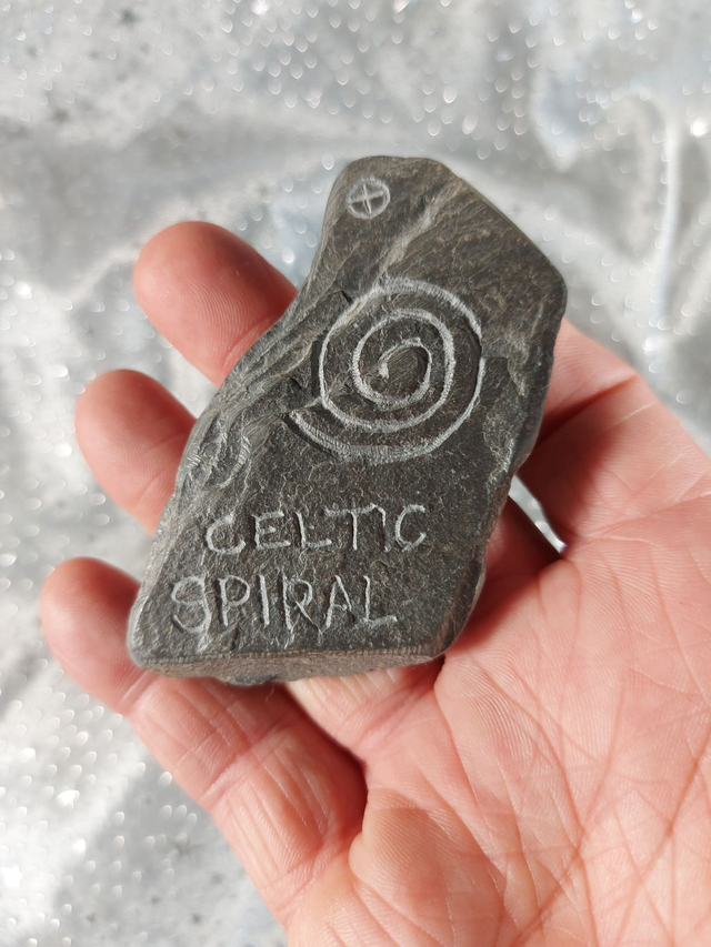 Celtic Spiral / Troell Celtiaid - Slate Eng. 8.5x4.5 double sided