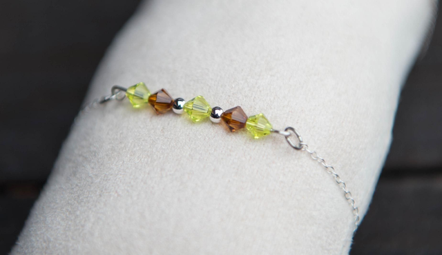 Bracelet en cristal jaune marron 