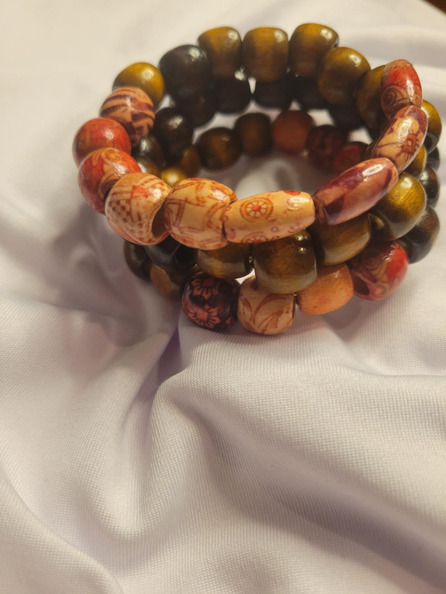 Wood bead wrap bracelets 