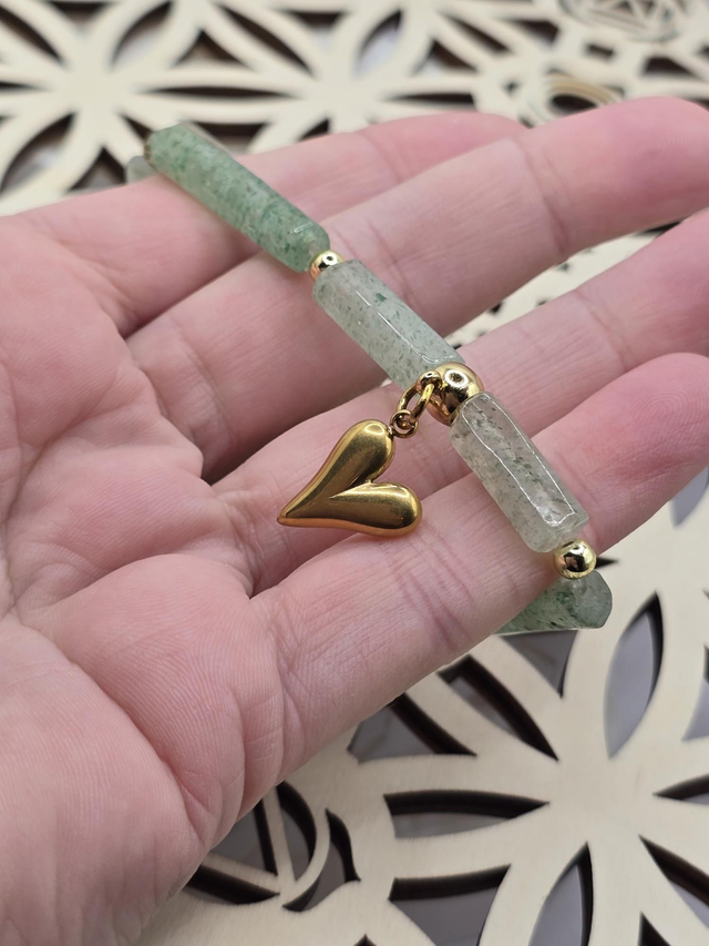 Bracelet Quartz fuchsite forme tube