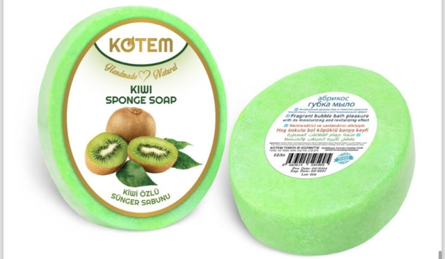 Kiwi soap sponge