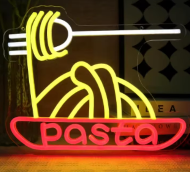 LED lamp neon stijl Pasta (35x28cm)