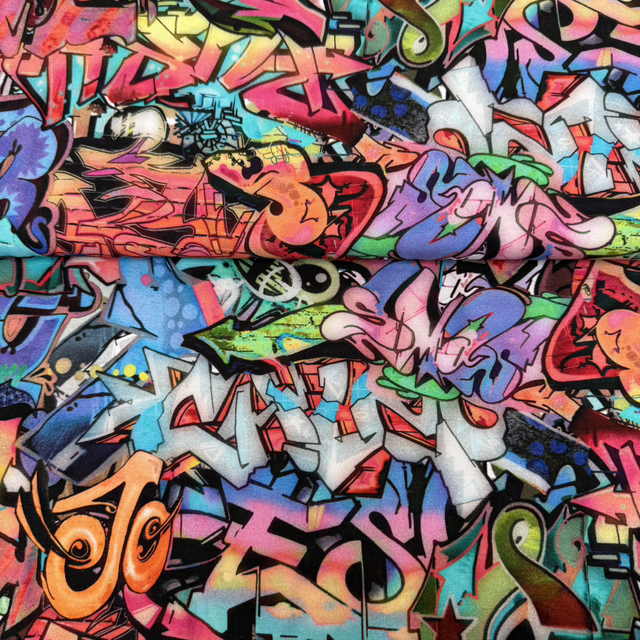 Graffiti Loopback Cotton Jersey