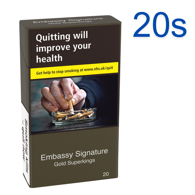 Embassy Signature Gold Superkings Cigarettes, 20s