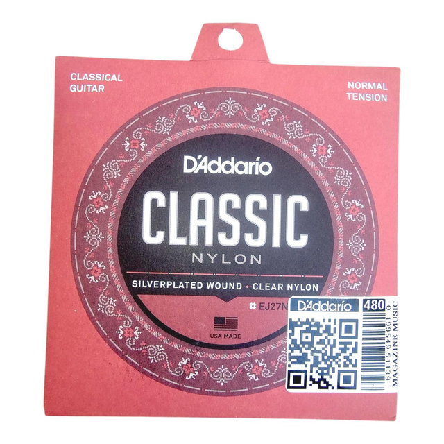 480 - Encordoamento Violão Nylon Tensão Normal EJ27N Daddario Cód 480