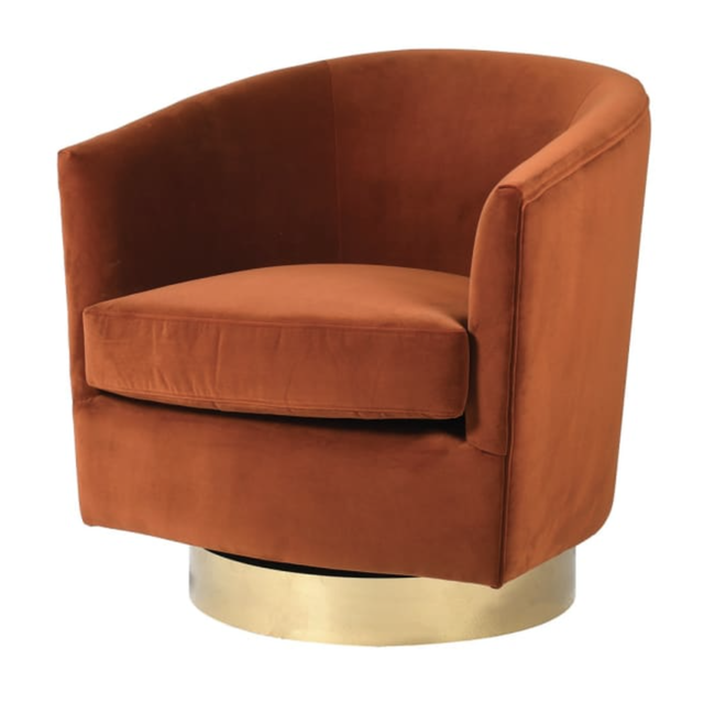 Burnt Orange Swivel Chair