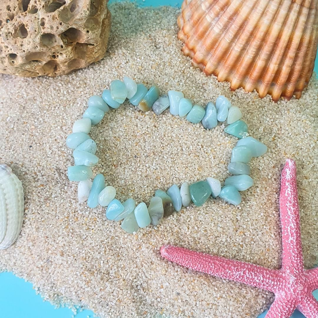 Bracelet en chips d'amazonite 
