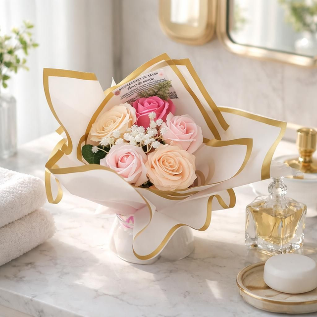 Bouquet roses de savon (20)