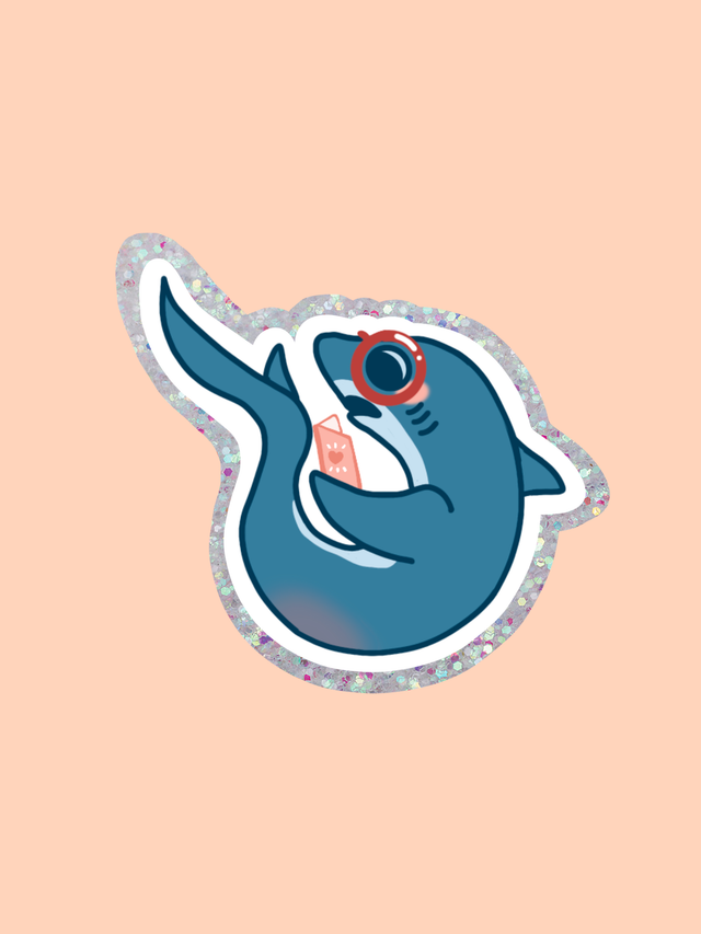 Requin renard - Glitter sticker