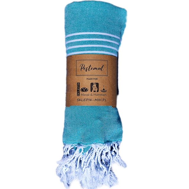 SULTAN PESHTEMAL 175x90 Turecki Ręcznik do Sauny, Hammamu, na Plażę ZIELONY