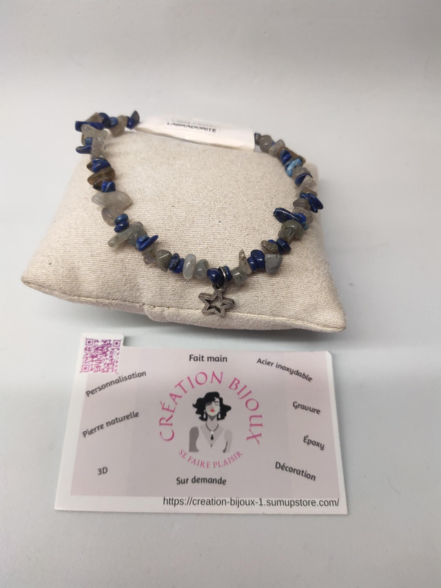 Bracelet labradorite,  lapis lazuli 