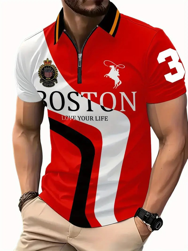 Men's Fashion Casual Sports Shirt Fashion Letter Print