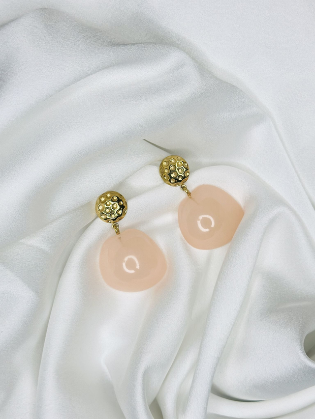 29- Boucles d 'oreilles pendantes effet pierre 