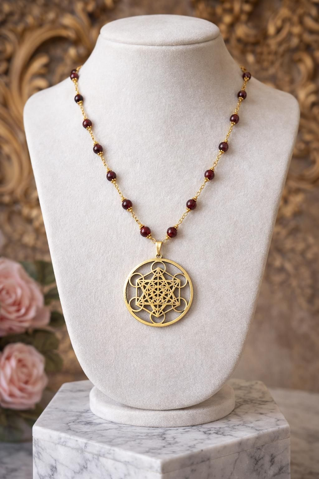 Collier Grenat - Joie de l’Âme & Force du Cœur